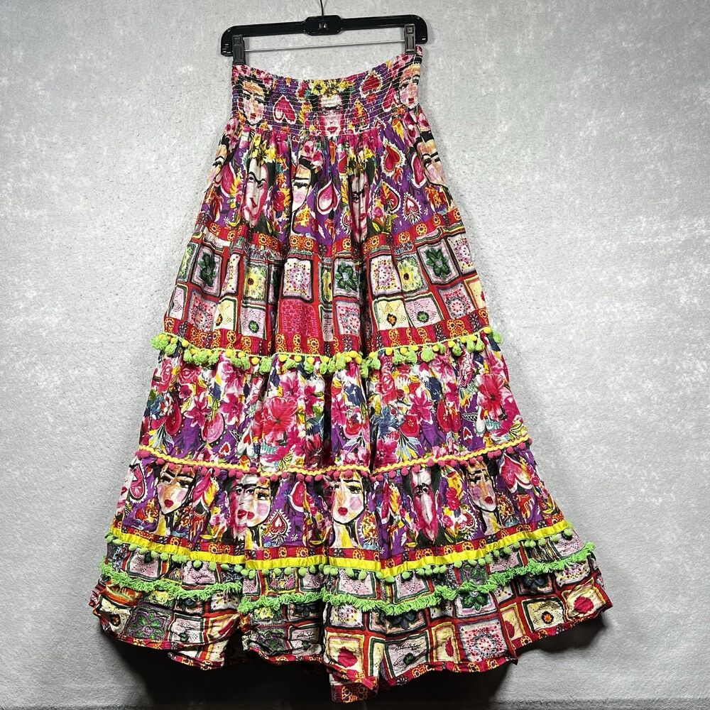 Antica Sartoria Skirt Womens One Size Multicolored Long Skirt Maxi Colorful Boho